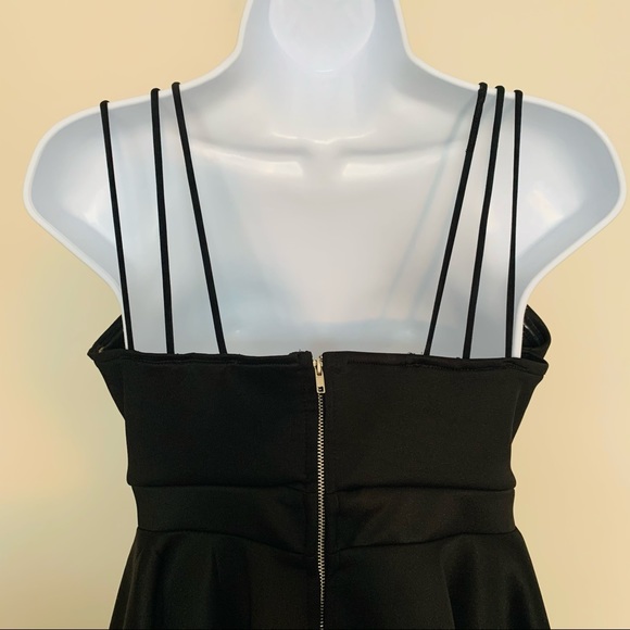 Black Fit and Flare Mini Dress - Picture 8 of 9